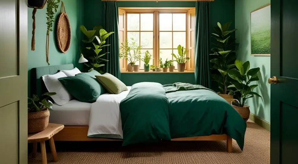 Embrace All-Over Green Bedroom Design