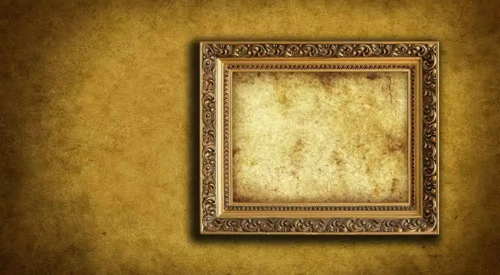 Grasscloth Wallpaper + Gold Frames