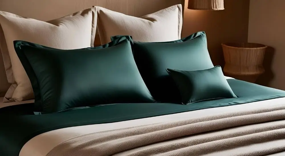 Layer Your Bed with a Green Comforter