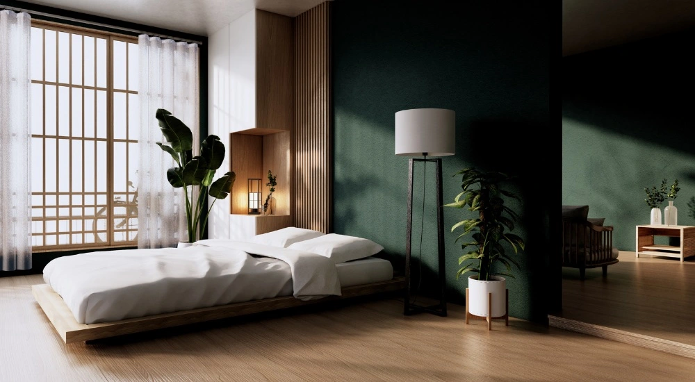 Dark Green Bedroom Accent Wall