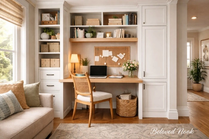 built-in office nook