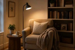 Place a Slim Floor Lamp Beside the Chair